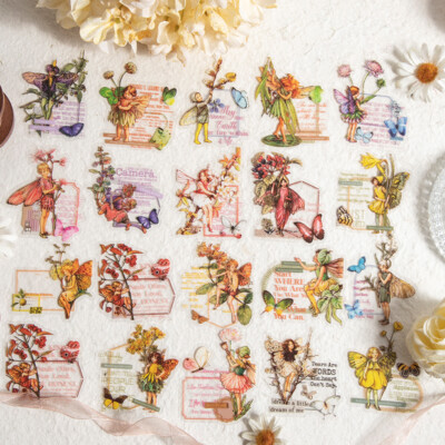 Adesivi floreali vintage in PET: scrapbooking, set da 45 pezzi