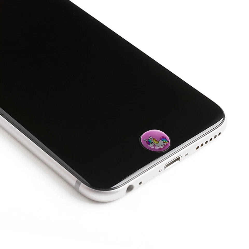 Cute Kawaii Rainbow Unicorn Chibi Home Button Stickers Fit Apple iPhone - Image 2 of 3