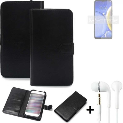 Handy Hülle Wallet Case für HTC Wildfire E Plus + kopfhörer Handy Schutz Hül