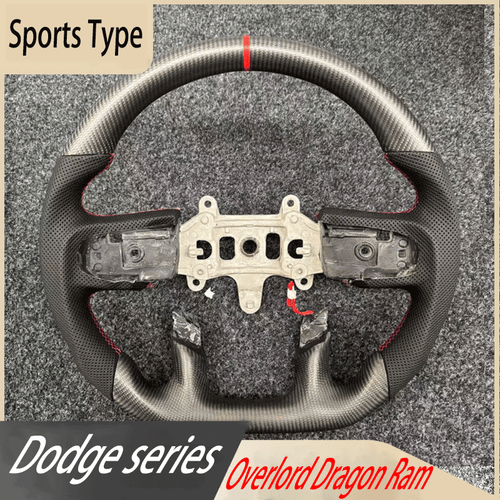 For Dodge Overlord Dragon Ram Matte Carbon Fiber Sport Modified Steering Wheel