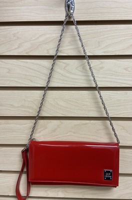 NWOB GIANFRANCO FERRE FANCY WOMEN LEATHER RED PURSE CLUTCH MADE IN ITALY