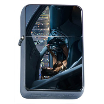 Dubai Pin Up Girls D15 Flip Top Oil Lighter Wind Resistant Flame 