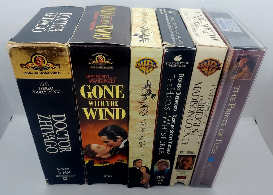 Vintage LOT of 6 VHS Gone With Wind Doctor Zhivago Prince Tides Horse Whisperer! - Image 3 of 4