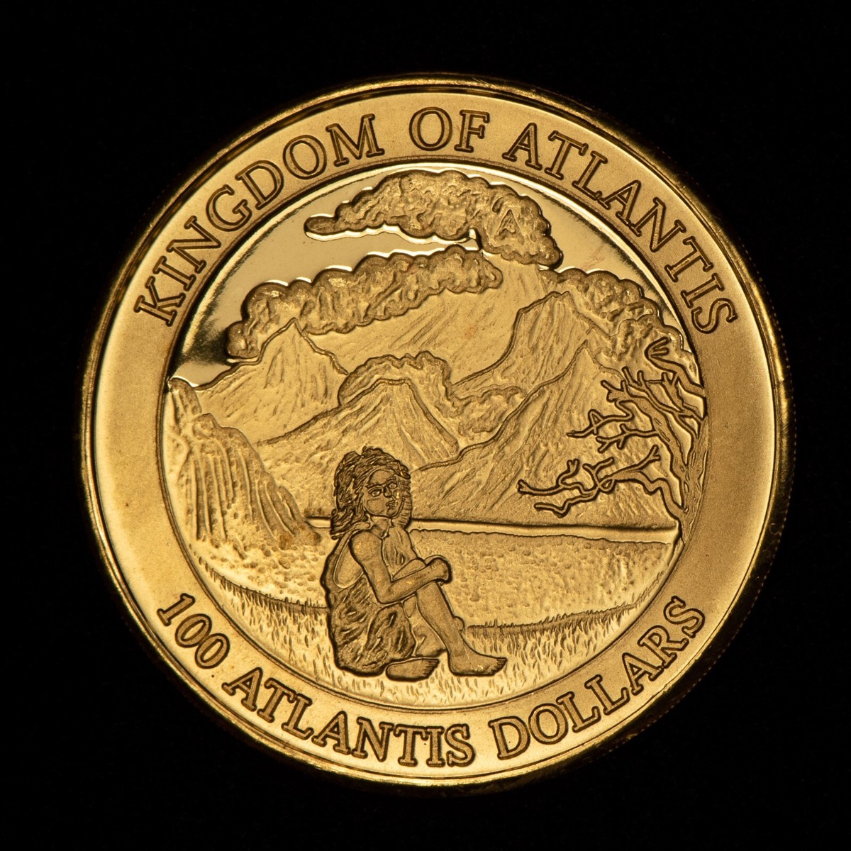 2004 Kingdom of Atlantis 100 Dollars 1 oz 9999 Gold Coin MMIV