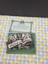 Vintage 1985 Siskiyou  SUPPORT THE AMERICAN FARMER  Pewter Belt Buckle