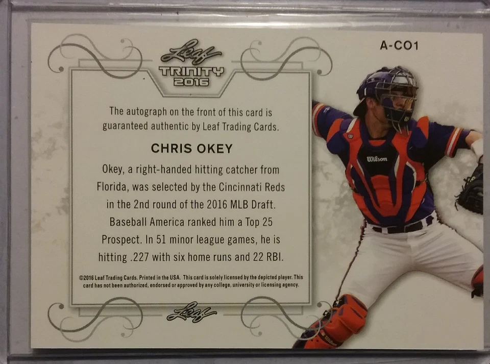 2016 Leaf Trinity Inscription CHRIS OKEY Autograph - Image 4 of 4