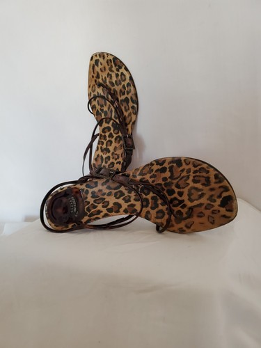 ✨️STUART WEITZMAN✨️ Brown Animal Print 2 Inch Heel Sandal Slide Wm's Sz. 9.5 🐆 - Picture 10 of 17