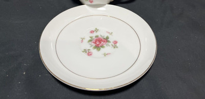 One (1) Gemini Rose Fine China Tea Cup Saucer Plate