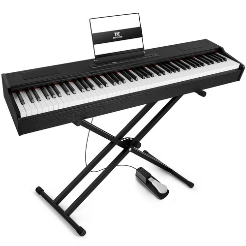 Black 88Key Full Weighted Hammer Action Digital Piano Keyboard w/Pedal,Stand,Bag - Picture 4 of 24