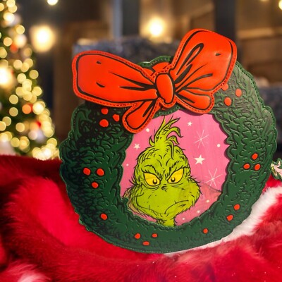 Loungefly Crossbody - How the Grinch Stole Christmas Wreath - Grinch and Max 