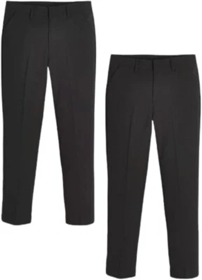 2 Pack Boys School Trousers Regular Slim Plus Fit Adjustable Waist Uniform Size - Image 1 of 3