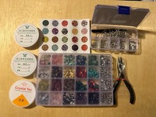 Jewelry Making Supplies Kit 1587 Pcs Beads Crystal Pliers Beading Wire Earring