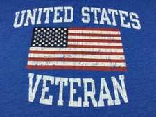 United States Veteran Blue T-Shirt Size Medium