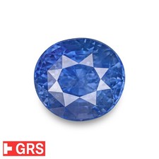 GRS Certified CEYLONESE Blue Sapphire 2.60 Ct. Natural Untreated CORNFLOWER Oval