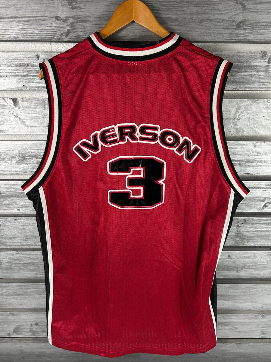 Vintage Y2K Reebok Allen Iverson I3 Red Sewn Basketball Jersey