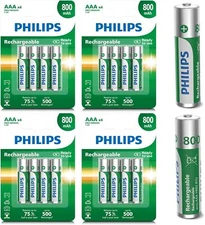 Original Philips 16 Pack 1.2V 800mAh NI-MH Rechargeable HR03 AAA Batteries NEW