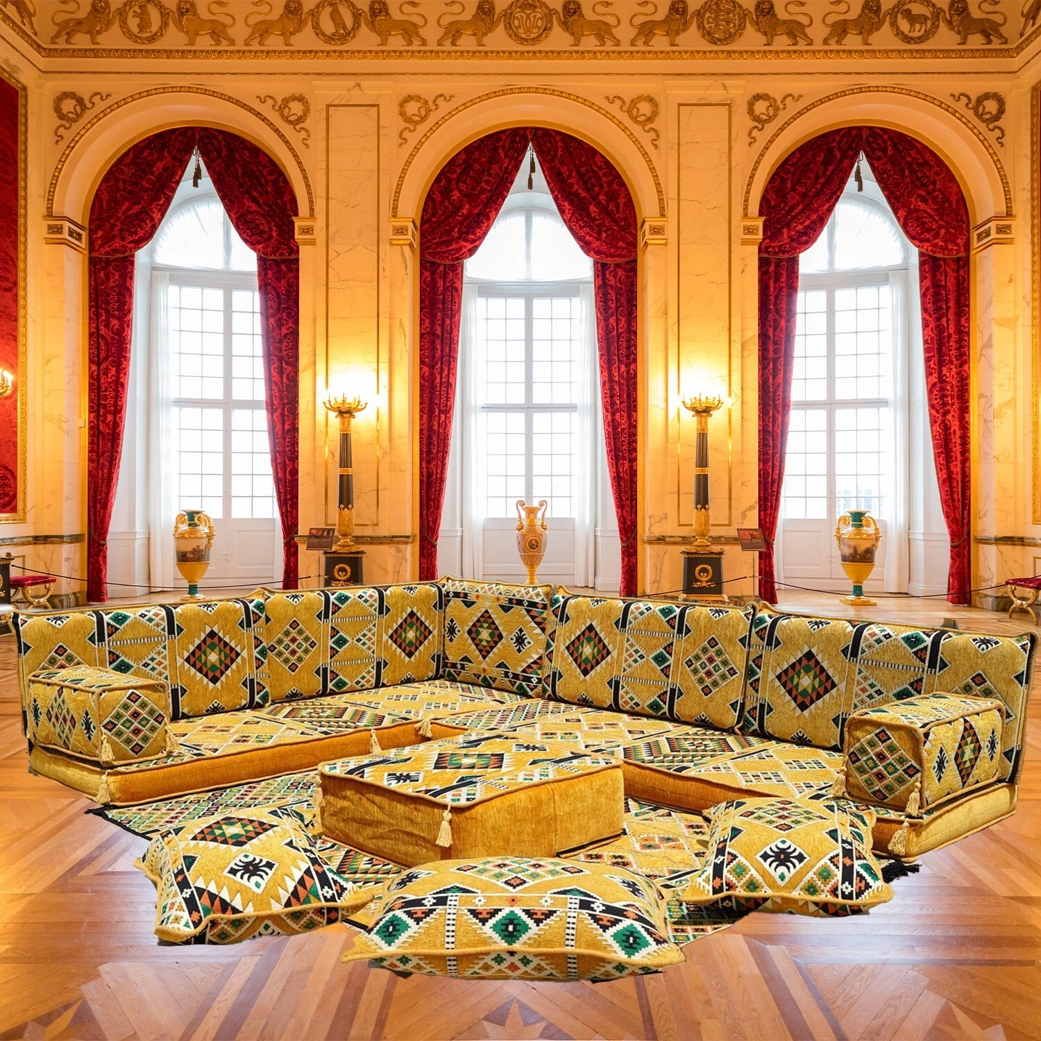 Oriental Seating Area, Arabic Corner Majlis, Oriental Sofa