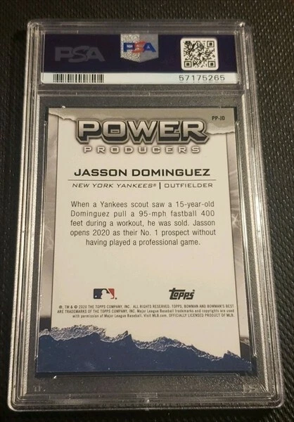 JASSON DOMINGUEZ 2020 Bowman's Best PPJD Power Producers PSA 10 GEM MINT 🔥 - Image 2 of 2