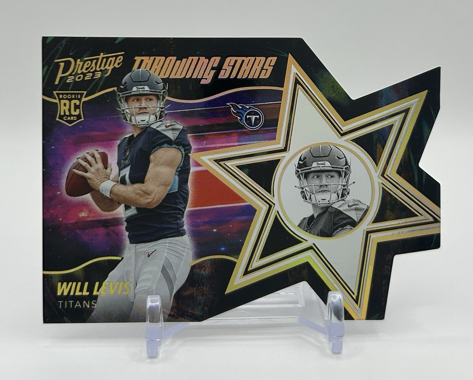 2023 Panini Prestige Will Levis Throwing Stars SSP Die-Cut Case Hit