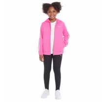 PUMA Youth 3-Piece Tech Fleece Set Pink /White/Black Size 10/12