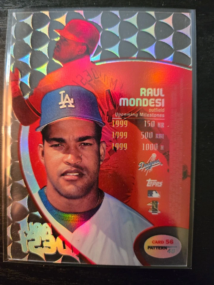1998 Topps Tek Pattern 48 Raul Mondesi #56 Los Angeles Dodgers - Image 2 of 2