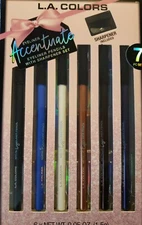 L.A. COLORS Eyeliner GIFT SET Accentuate 7 Piece Kit [6 Eyeliners & 1 Sharpener]