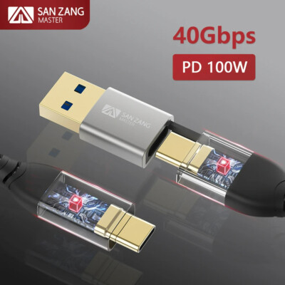 50-100cm USB 3.2 Gen 2x2 Ladekabel USB A/USB C zu Typ C Schnellladung Datenkabel