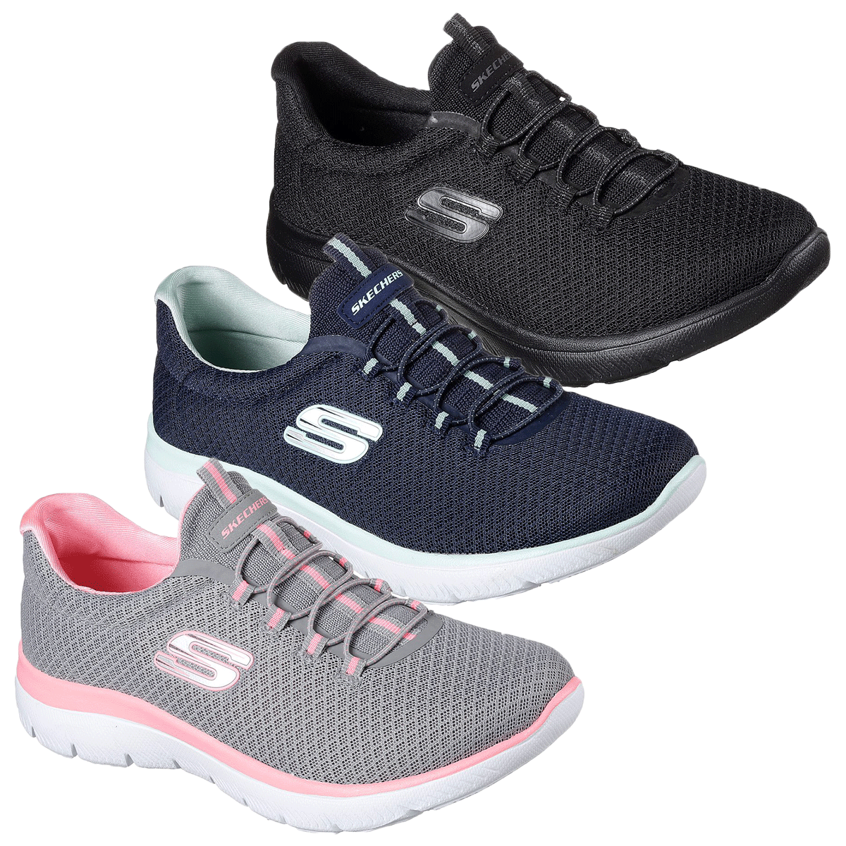 Skechers Sport Damenschuhe 2018 Summits Slip-On Stretch Mesh Breathable Trainers Skechers Sport Damenschuhe 2018 Summits Slip-On Stretch Mesh Breathable Trainers