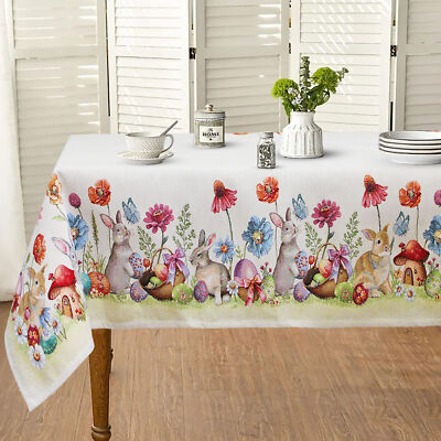 Easter Table Cover Masters Cotton Tablecloth Rabbit 6 Seater Goblin 6568