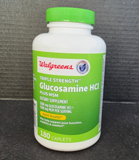 180 Walgreens Triple Strength Glucosamine HCI  MSM Caplets Joint Health 8/25 