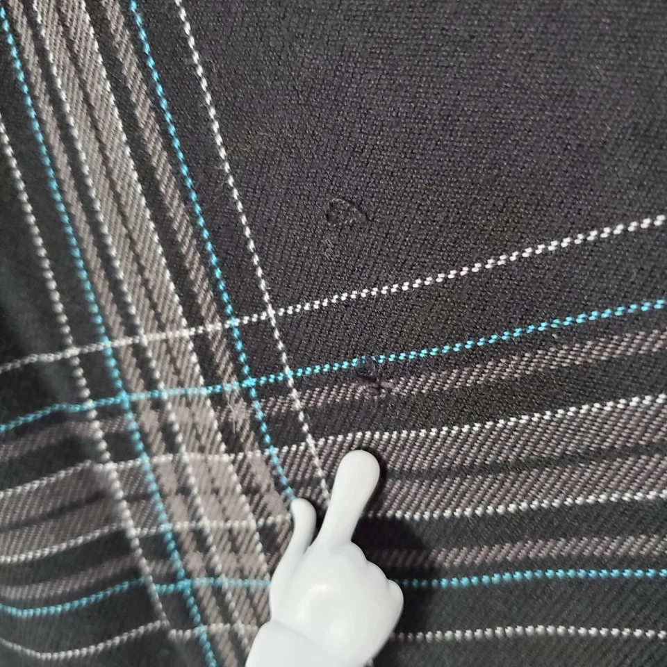 Pantalones Cortos Burnside Hombre 34 Negro Franela a Cuadros Chino Bolsillos Entrepierna 10" LEER Foto 2 de 4