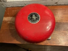 Vtg Ademco Alarm Device MFG CO Electric Bell Red 6 Volt DC Model AD 8-Untested