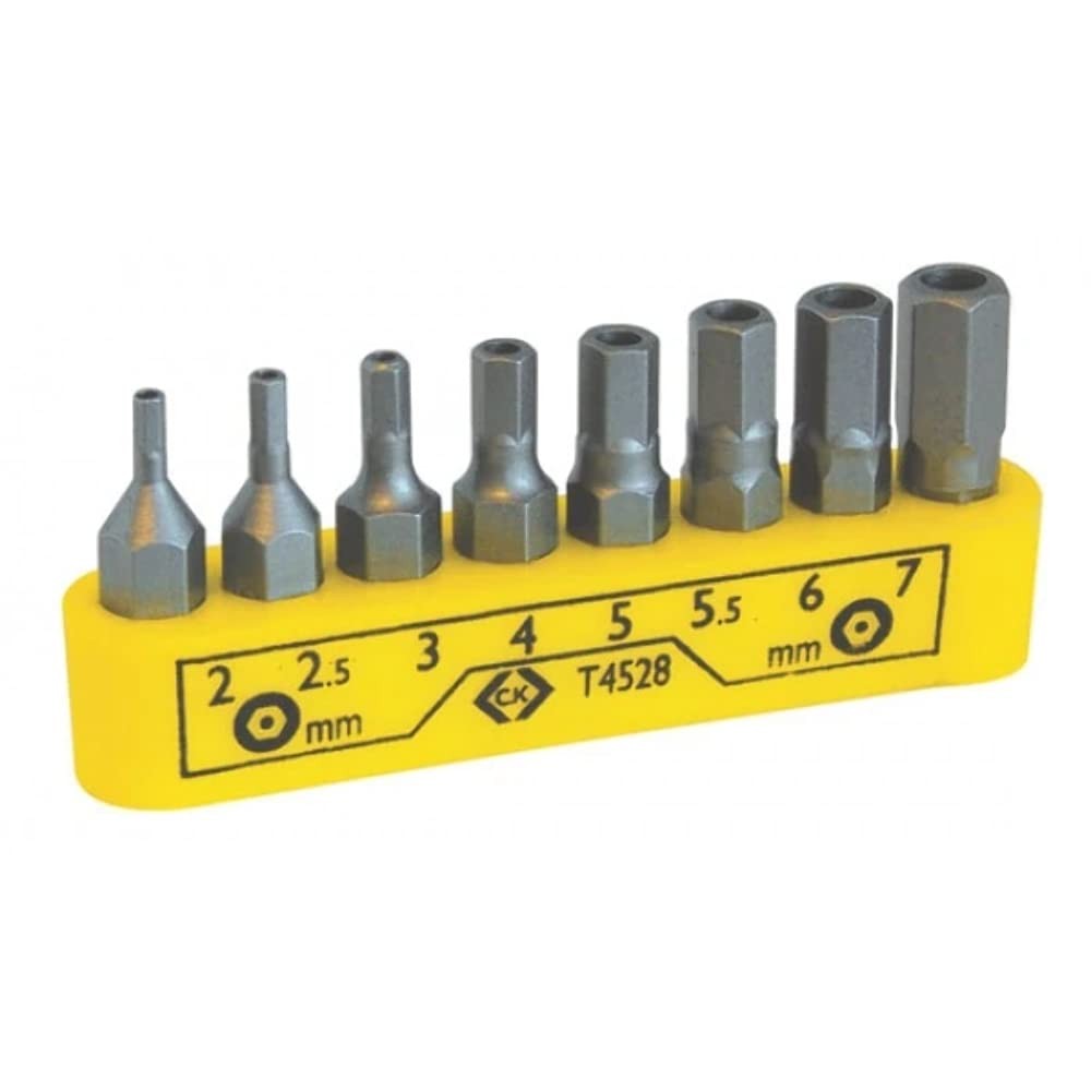 C.K T4528 Hexagon Tamperproof Screwdriver Bit Clip Set T45, Multi-coloured