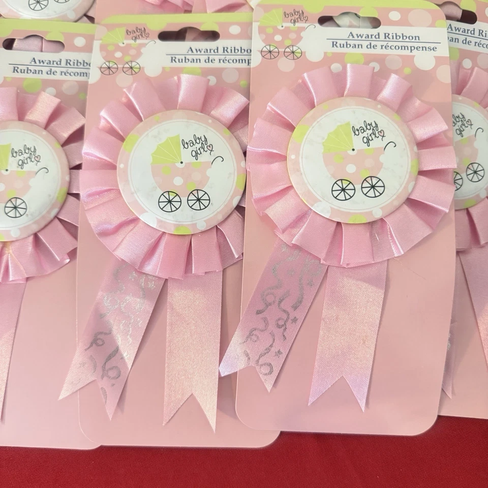 lote de 10 fitas prêmio chá de bebê, é uma "menina", carruagem - Imagem 2 de 3