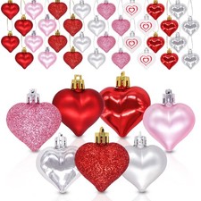 Valentine's Day Decorations Heart Decor, 36 Pcs Red Silver Pink White Plastic...
