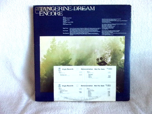 Tangerine Dream Encore Live vinyl 2LP 1977 Promo EX+/VG++ Original Virgin label - Image 2 of 4