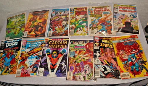 Large Lot Of 24 Vintage Marvel "WHAT IF" Comics Hulk Fantastic Four Spiderman