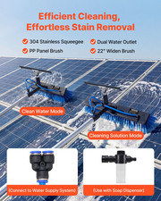 VEVOR Solar Panel Cleaning Kit, 15 ft, Water Fed Pole Kit with Cleaning Brush, S