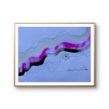 14"x11" Wavy Abstract Paper Original Art  Design Home Art