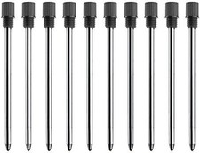 10 Pack Black Ink Pen Refills 1mm Ballpoint Medium