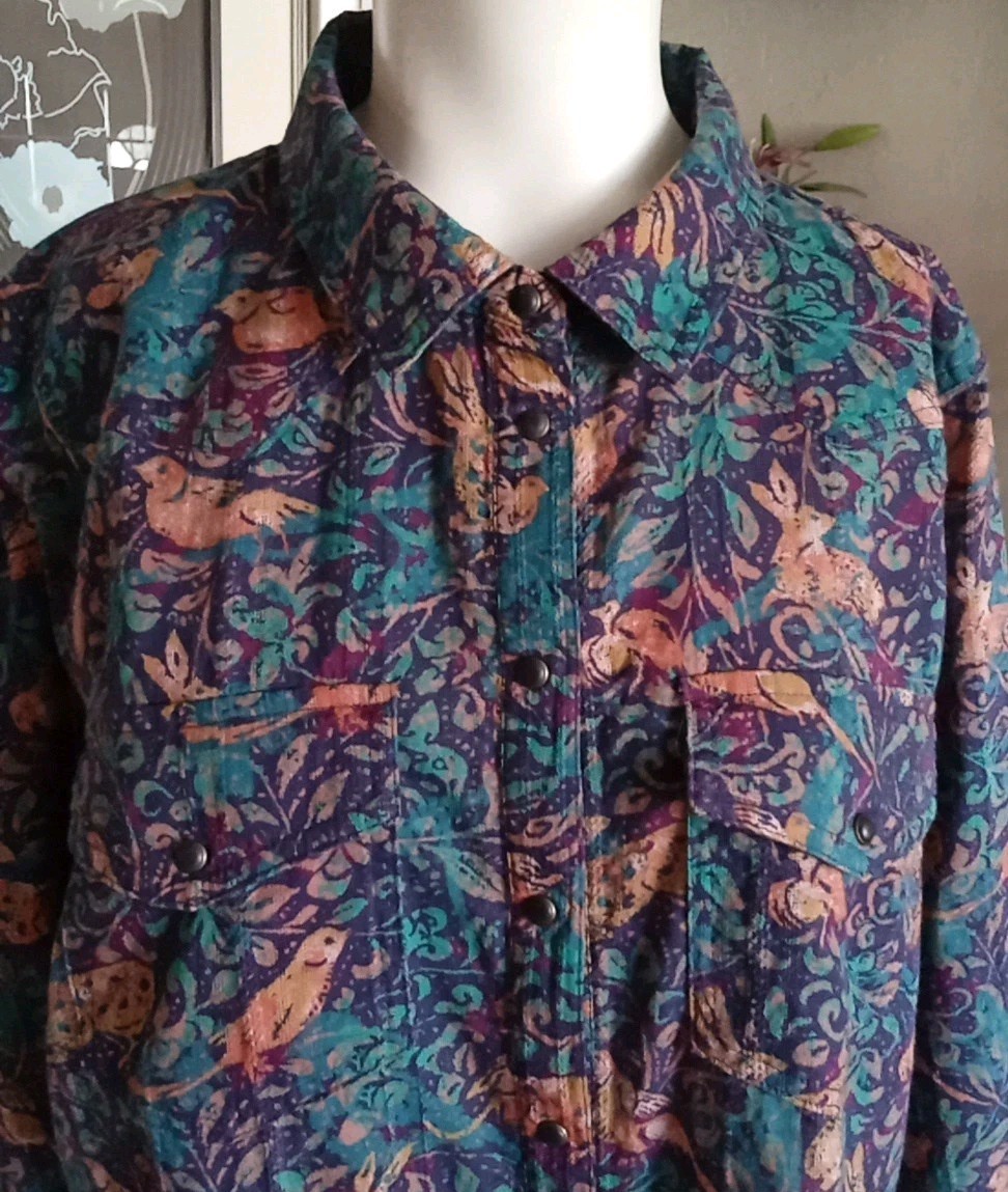 Sundance Multi Colored Snap Button Cotton Shirt S… - image 2