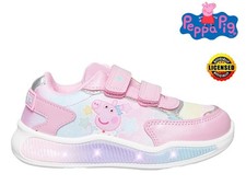 GIRLS PEPPA PIG LIGHT UP TRAINERS PINK SHOES KIDS SNEAKERS UK SIZE 5-10