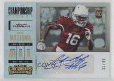 2017 Panini Contenders Championship Ticket 30/49 Chad Williams #290 Auto 5x0
