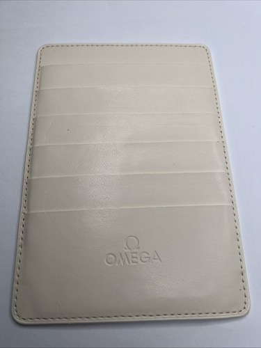 Omega Ivory Cream Faux Leather Warranty Card Holder