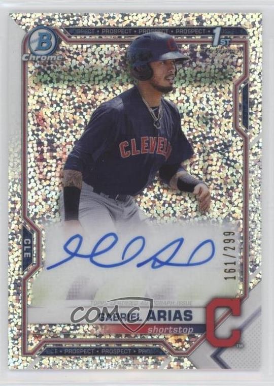 2021 Bowman Chrome Prospects Speckle Refractor 161/299 Gabriel Arias Auto 14mx