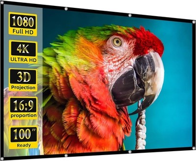 100'' Pantalla De Proyeccion 16:9 Proyector Peliculas Para Casa Screen Teatro