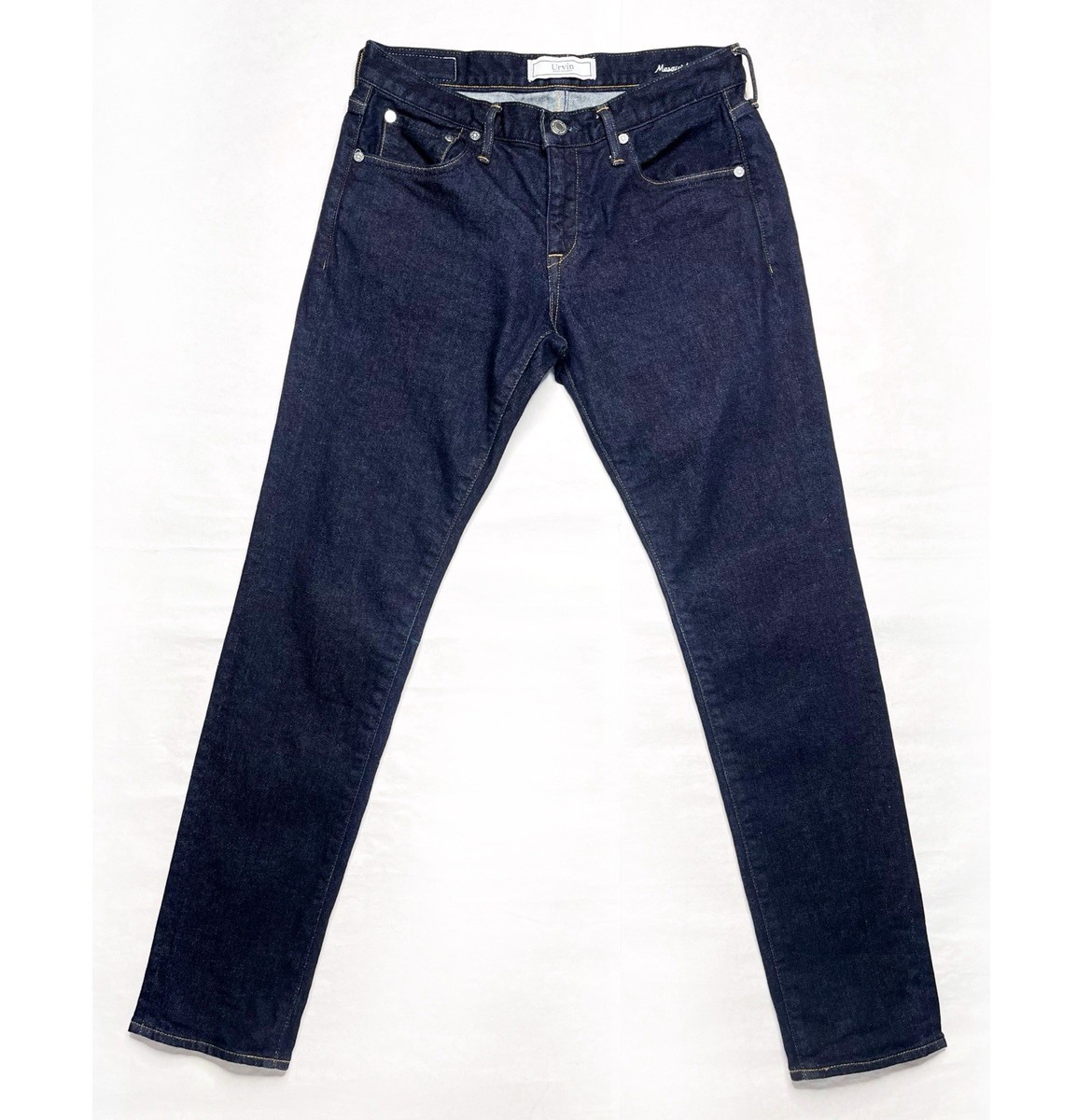 【EUC】Urvin ✤ Japan Blue Co Raw Indigo Denim Slim Jeans 🇯🇵Japan Made Fits 28x28