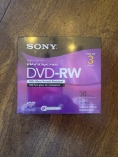Sony HandyCam DVD-RW Re-Recordable Disks 3-Pack NEW SEALED 30-Min Each 1.4 GB