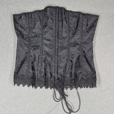 Frederick's Of Hollywood Women Corset 36 Black Floral Victorian Lace