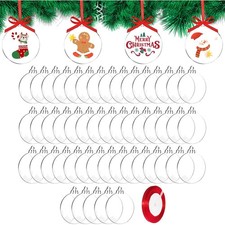 Weihnachtskugeln Acryl 50 Stück runde Deko Plexiglas Basteln Weihnachtsbaum